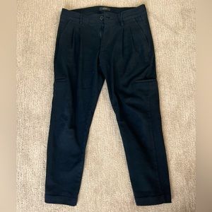 KOLLAR CLOTHING CA Mens Black Pleated Trousers with side pockets size Medium 32